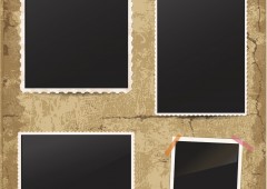 Set of vintage retro photo frames