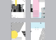 Set of artistic vector greeting cards design